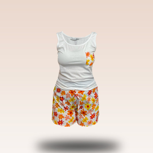 تاپ و شلوارک نخی زنانه